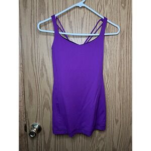 Lululemon Purple Tank Top Built-in Bra Strappy Back Workout Athletic Size 6